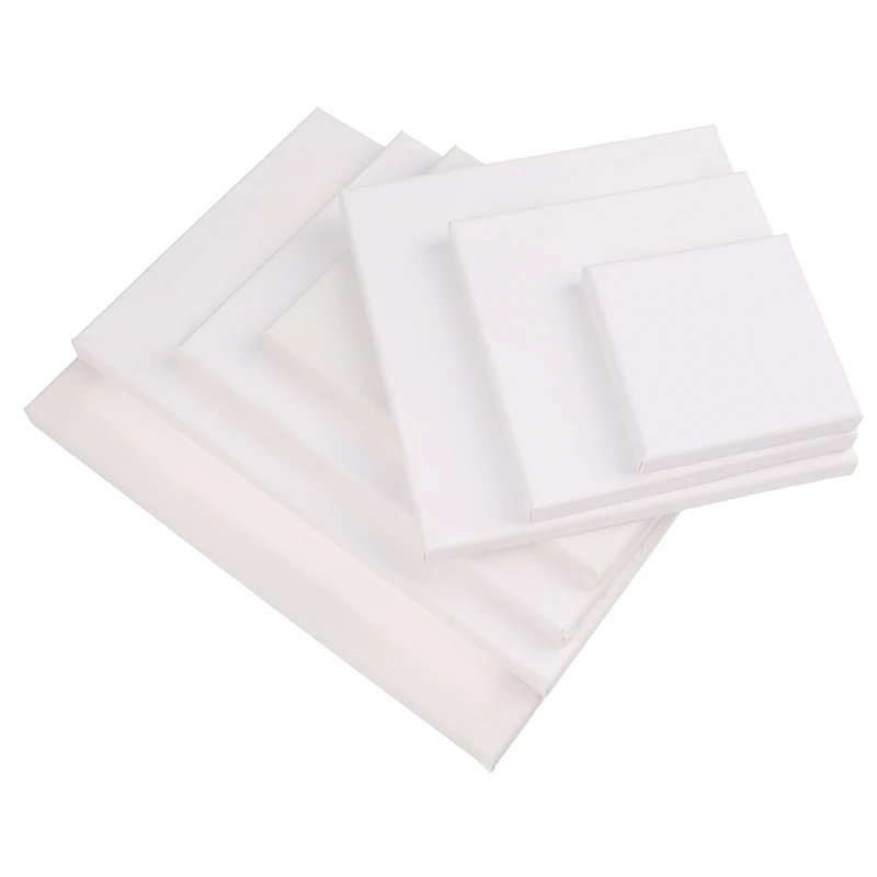Lienzo de artista cuadrado blanco en blanco para lienzo, pintura al óleo, marco de tablero de madera