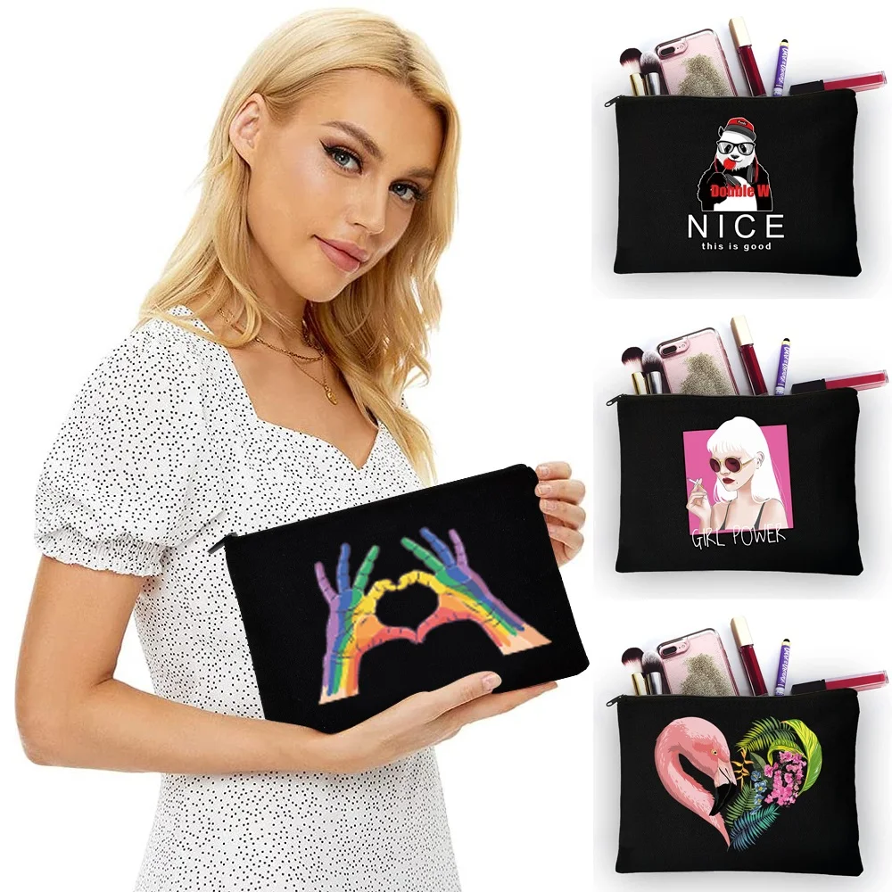 Storage Clutch With Color Print Fashion Ladies Carry Bag for Cosmetics Pens Phone Keys Office School Travel Scenarios