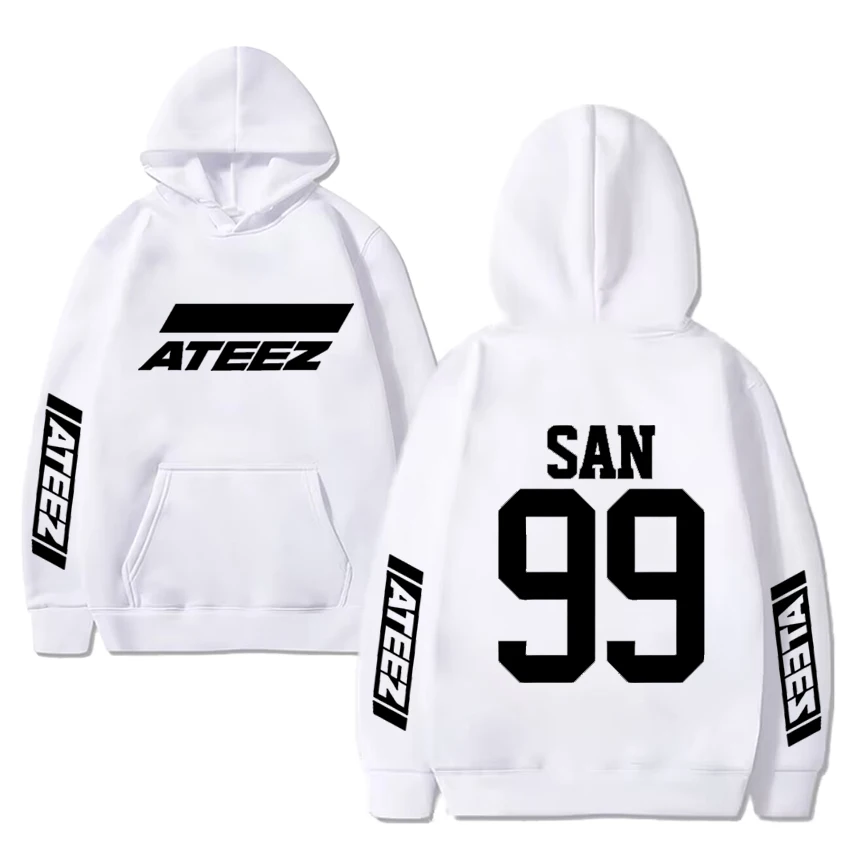 Camisola de manga comprida unissex, Kpop ATEEZ Album Hoodies, pulôver extragrande, velo Y2K Harajuku, alta qualidade, nova moda, homens e mulheres