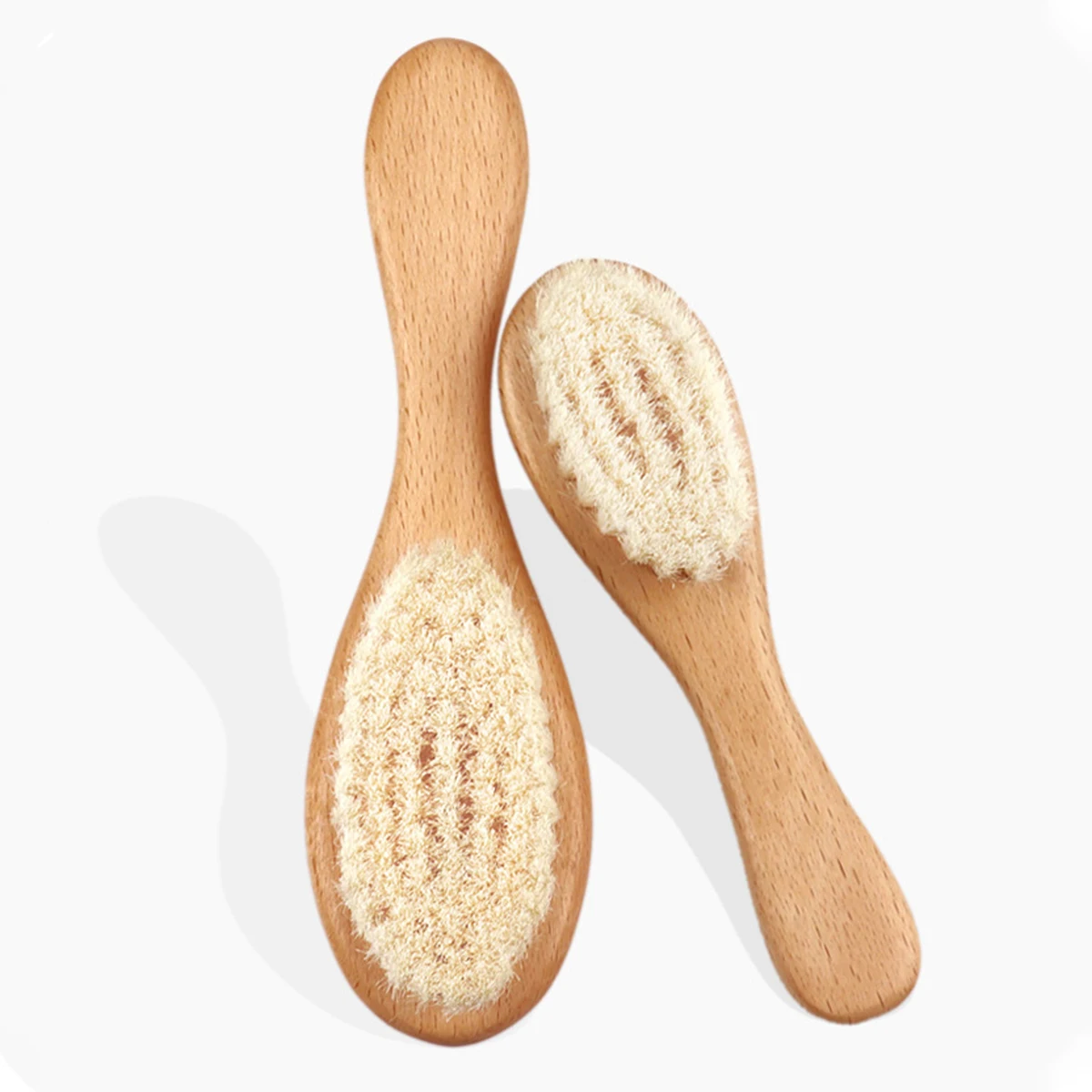 2pcs/set professional hair styling brush, wooden handle wool brush, soft fur design, anti frizz, special for real hair wigs