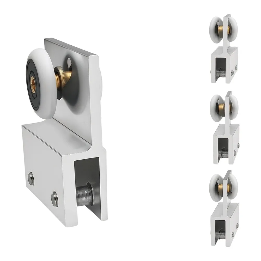 For Frameless Shower Door for top Support Rollers 4 Pack Aluminum Alloy with 3/4 inch Ball Bearings for 3/16 inch Glass