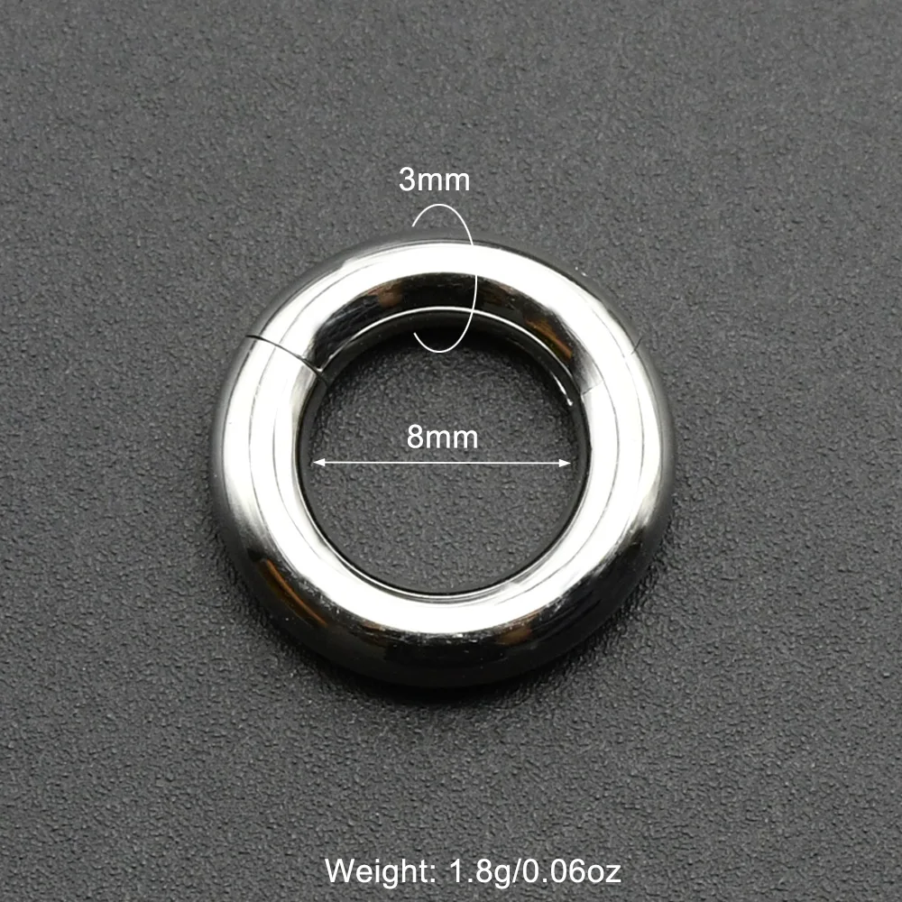 Glatter, aufklappbarer Edelstahl-Segment-Reifenring, 00 g, großer Septum-Clicker, BCR PA-Piercing, Nasenring, Ohrdehner-Gewichte