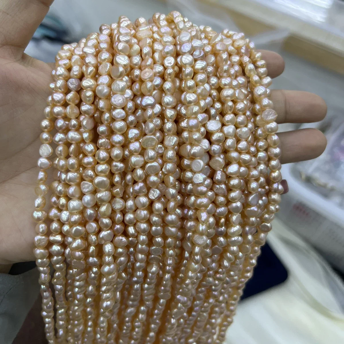 

Natural Freshwater 4-5mm AA Fine Irregular Orange White Purple Pearl Bead Jewelry Make DIY Necklace Bracelet Accessories Wedding