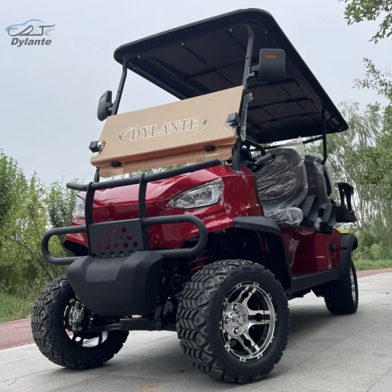 Custom Luxury Family Electric Four Wheeler 6 Seat Golf Cart 48V Lithium Hunting Electric Golf Scooter with Folding Back Seat