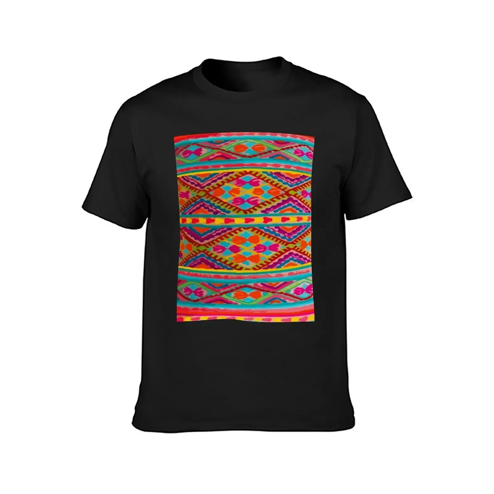 Vibrant mexican embroidery colorful maximalist decor T-Shirt anime t shirts heavyweights fitted t shirts for men