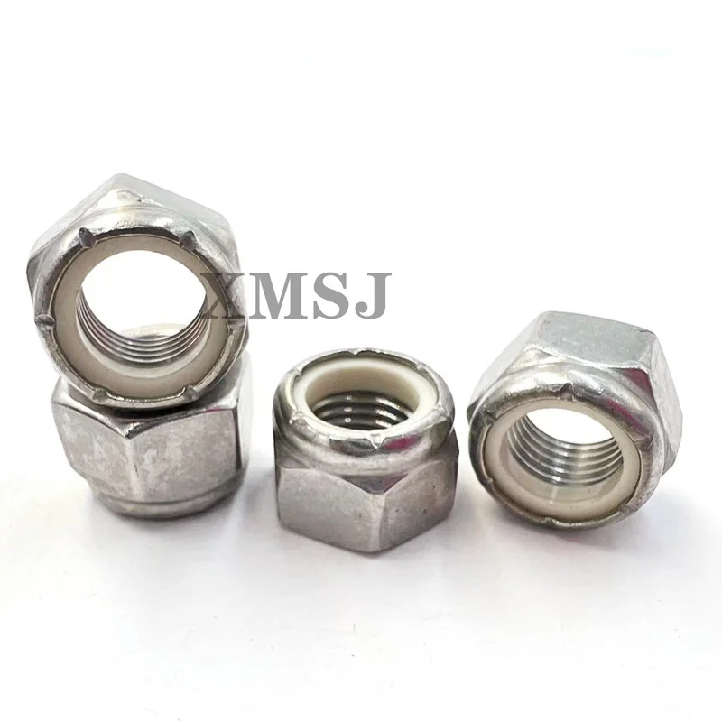 UNF 10# 1/4 5/16 3/8 7/16 1/2 304 A2-70 Stainless Steel UK US Fine Thread Hex Nylon Insert Lock Nut Self-locking Nylock Locknut