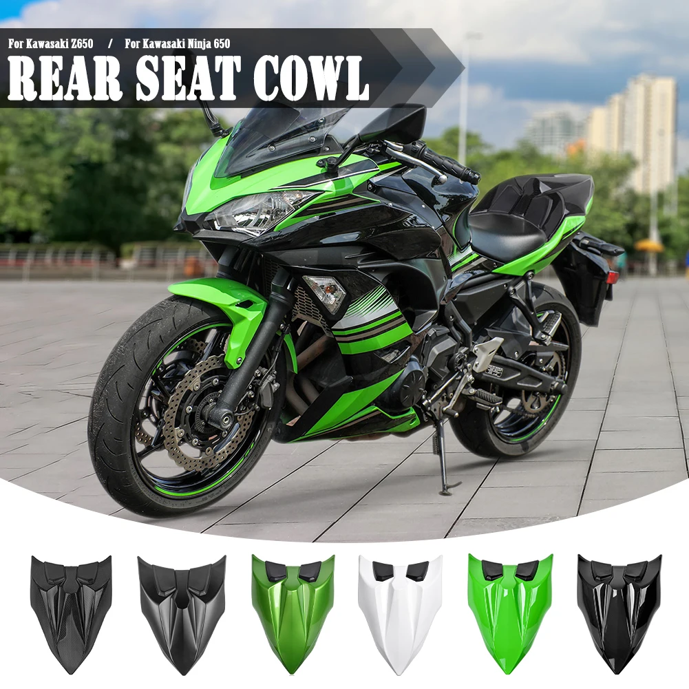 

Motorcycle Rear Passenger Pillion Seat Cover Solo Fairing Cowl For Kawasaki Ninja 650 Z650 2017-2025 Motorcycle Accessories