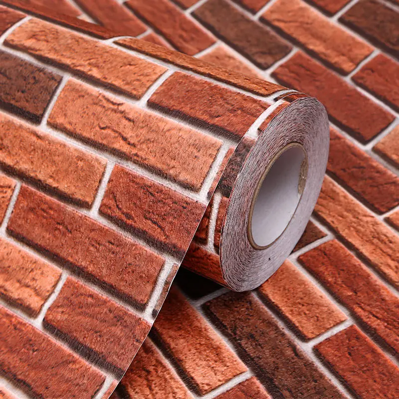 Red Brick Moisture-Proof Waterproof Renovation Sticker PVC Self-Adhesive Room Decoration Bedroom Study Background Wall Wallpaper