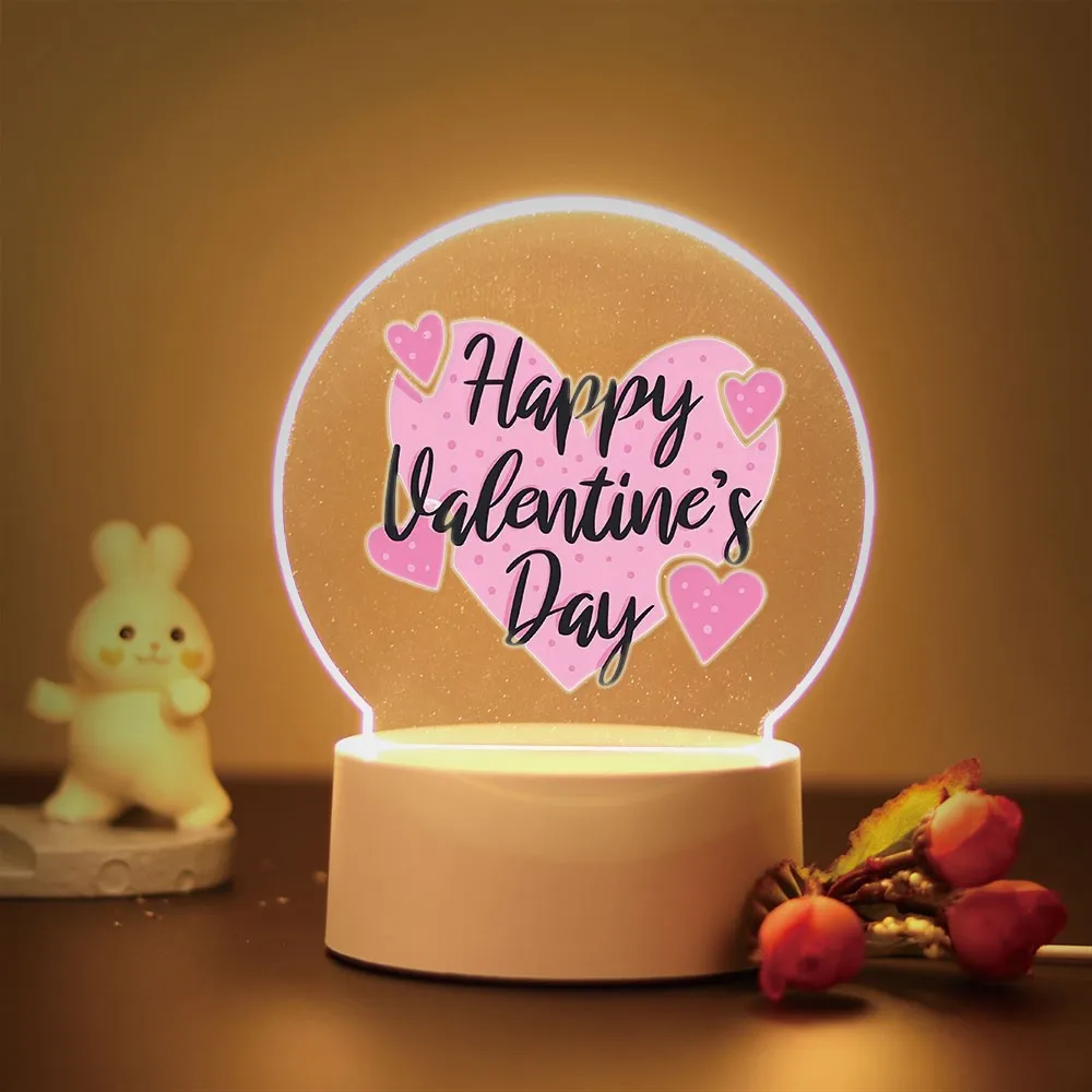 Valentine’s Day 3D Touch LED Night Light for Bedroom Decor the Girlfriend Lovers Gift