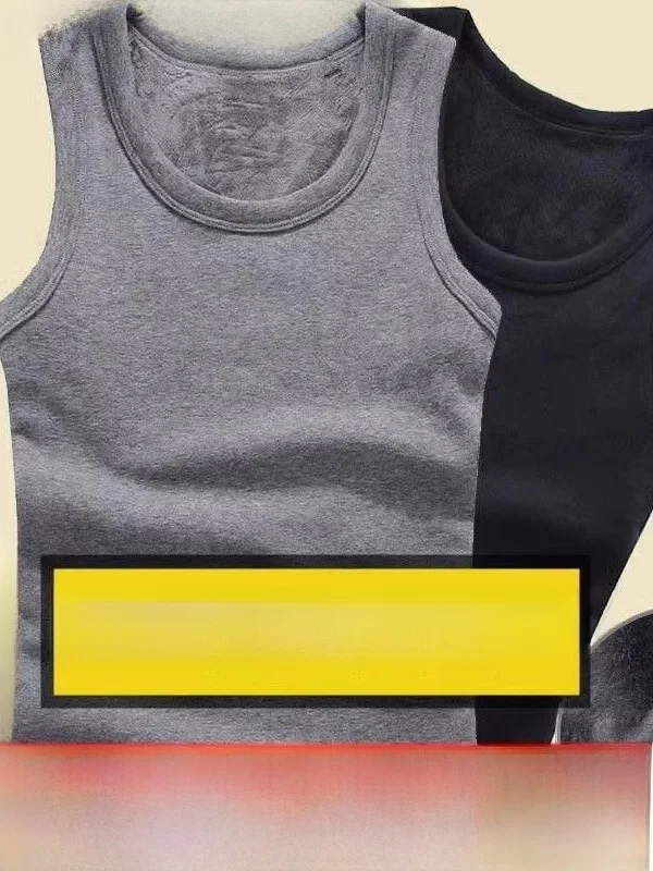 

Men's Thiened Fce Lined Warm Vest able Winter Underwear Base Layer Thermal Clothing Simple Sle round Ne Pure C...