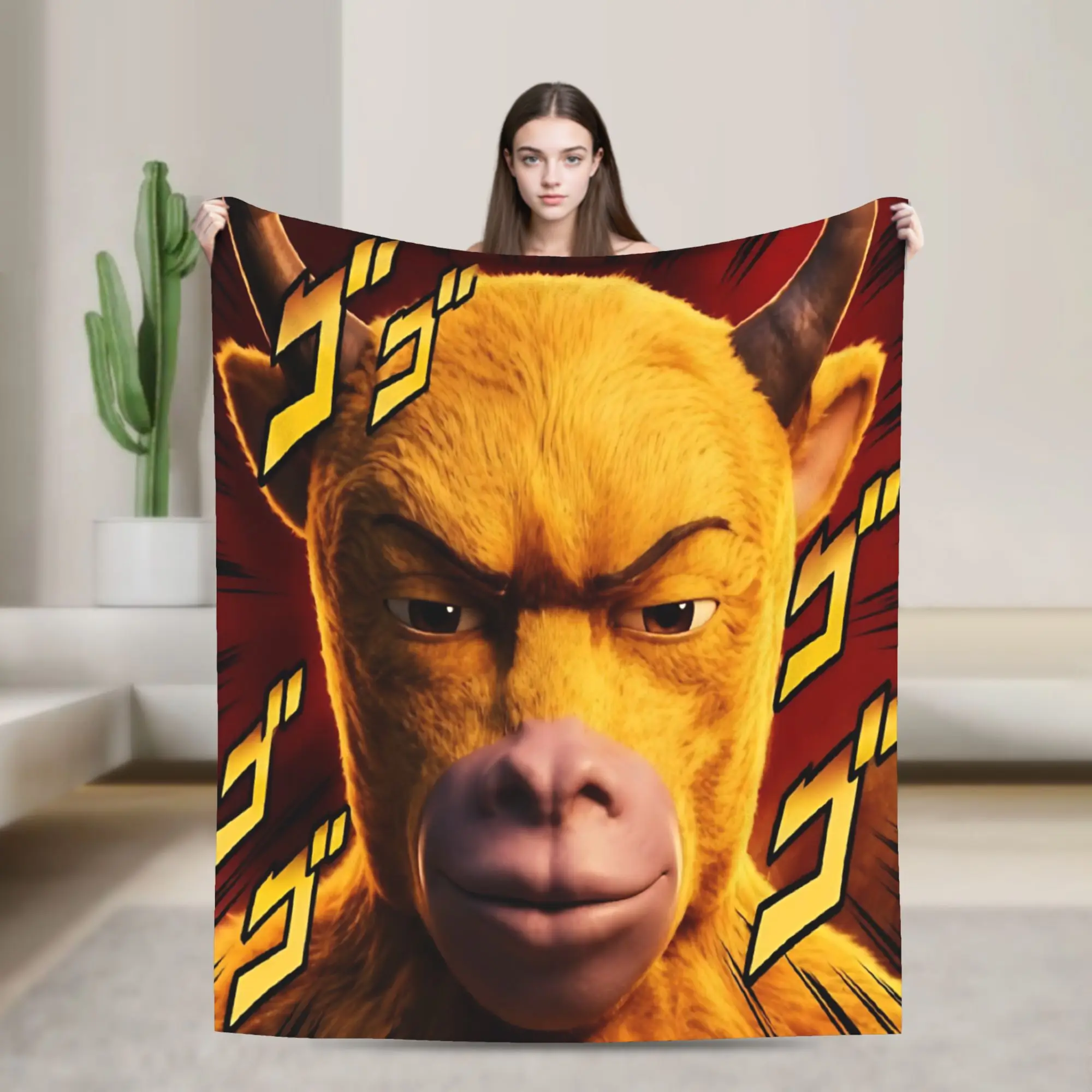NIU Lai Chinese Cow Flannel Blanket Winter  Super Warm Throw Blanket for Kids Bedroom Graphic Bedspread Sofa Bed Cover