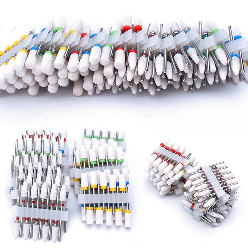 10 pièces/ensemble coupe-ongles en céramique forets à ongles électrique manucure lime Kit cuticule ébavurage Gel outil accessoires