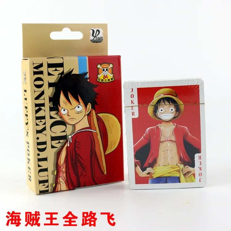 54Pcs/set One Piece Figures Collection Monkey D. Luffy Poker Card & Roronoa Zoro Playing Cards Color Box Packing Kid Gift Toy