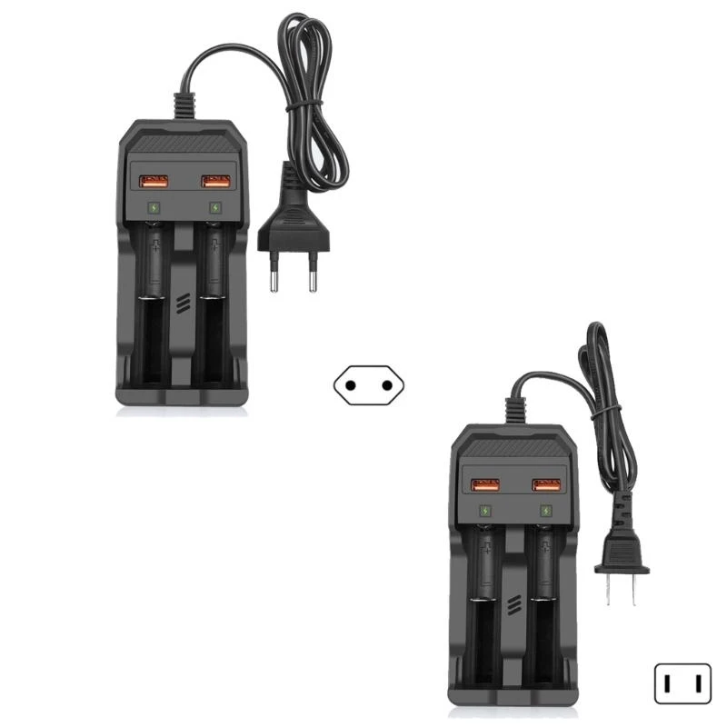 Multifunction 18650 Rechargeable Battery 2 Slot USB Holder For 26650