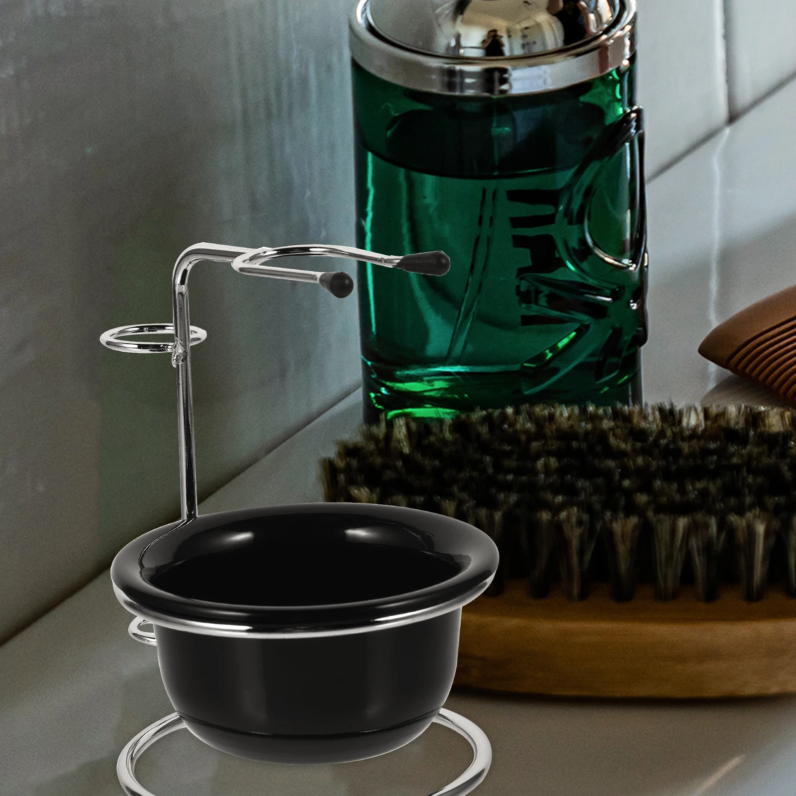 

Hujia Bowl Set Shaving Razor Brush Holder Manual Gift Stand Cup Smooth Edges Corrosion Resistant Durable Stable Firm Shaving Cup