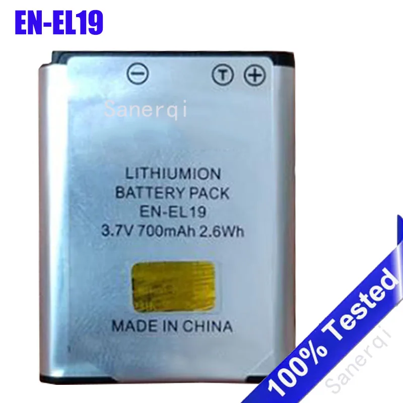 New EN-EL19 ENEL19 Camera Battery 700mah for Nikon Coolpix W100 W150 S100 S2500 S2600 S3100 S6400 S4100 S4150 S3300 S4300