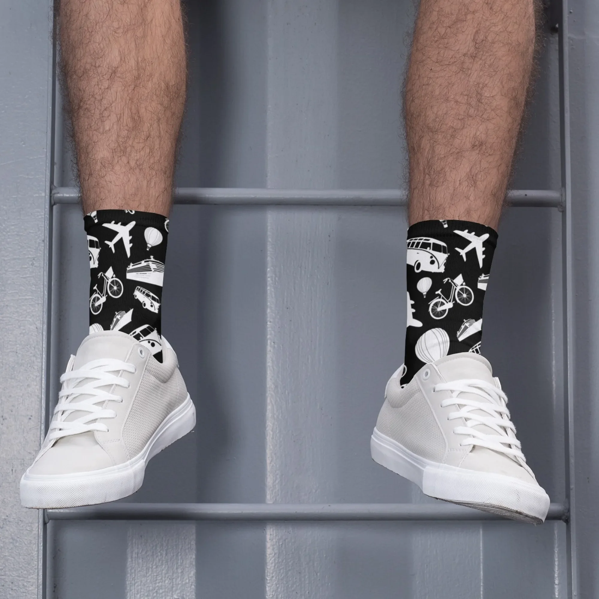 Travel Inspiration Transportation Casual Socks Unisex Novelty Funny Happy Crew Socks Comfortable Breathable Socks Party Gift