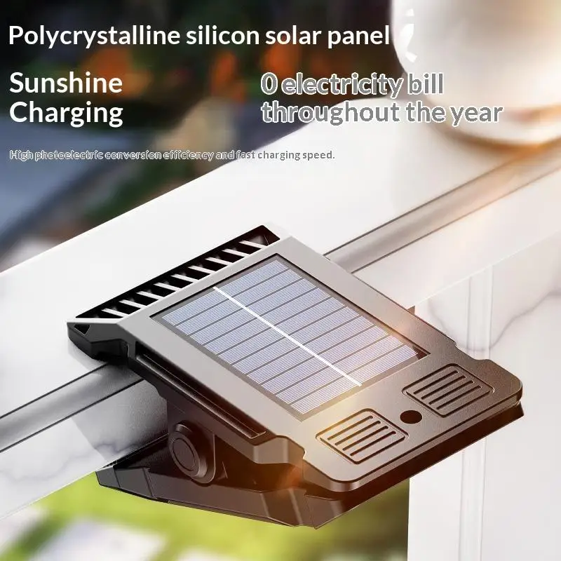 Solar Clamp on Sensor Motion Lights Outdoor Waterproof Work Light 3 Lighting Mode Camping Lamp Fence Wall Garage Led Lamp