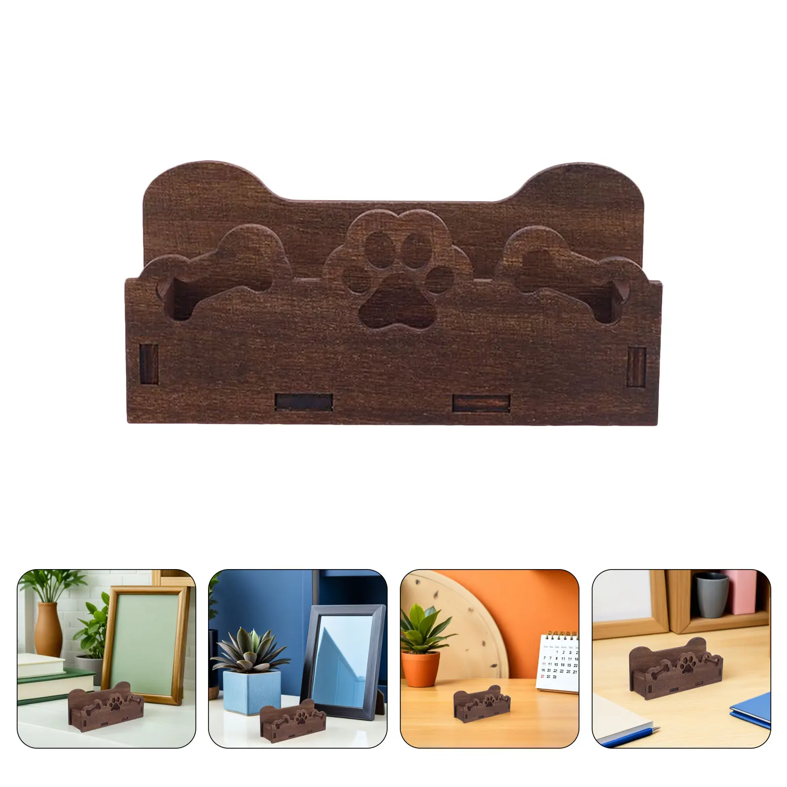 2 шт. забавный держатель для визитных карточек, деревянный настольный аксессуар с мотивом собачьих лап, небольшой органайзер для карт для профессионального офиса, домашнего обучения