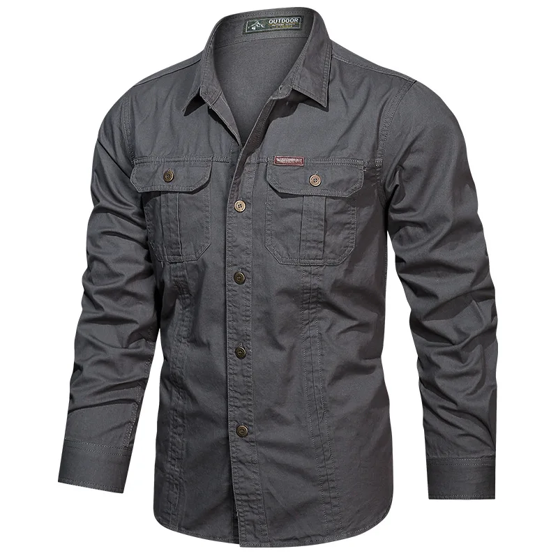 Summer-Military-Uniform-Lapel-Quick-drying-Short-sleeved-Shirt-Men's-Work-Clothes-Cotton-Work-Shirt-Outdoor-Loose-Men's-Shirt