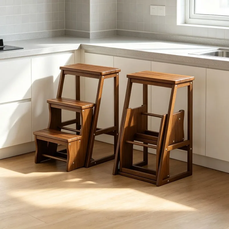 Folding Telescopic Thickened Herringbone Ladder Multi-functional Staircase Three or Four Steps Small Ladder Stool