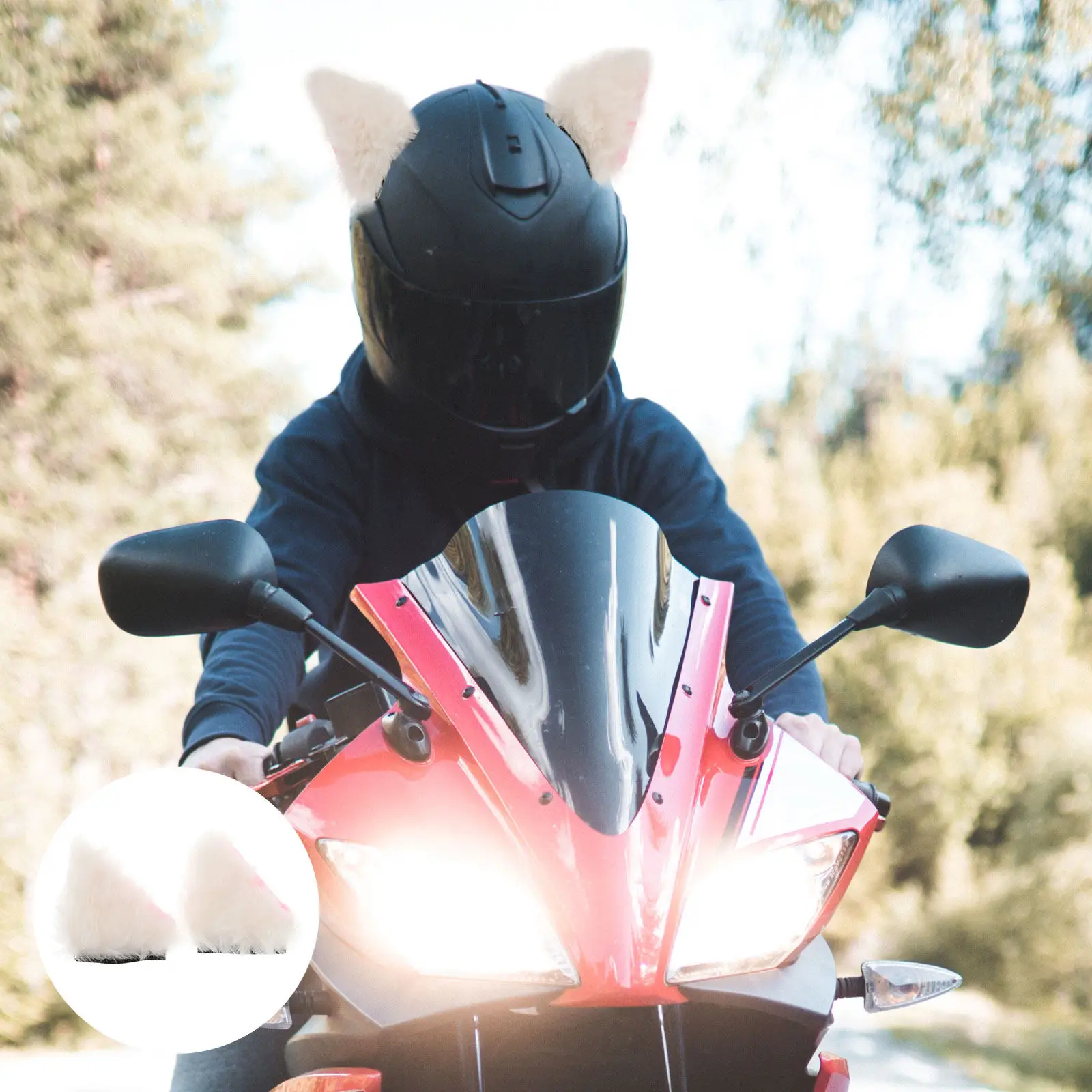 

1 Pair Cat Ears Motorcycle Decoration Unique Stylish Ornament Suitable for Bike Motorbike Scooter Accessories