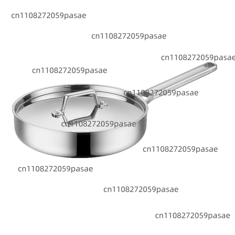 High quality three-layer stainless steel non-stick deep frying pan, multi-purpose durable wok with stainless steel lid