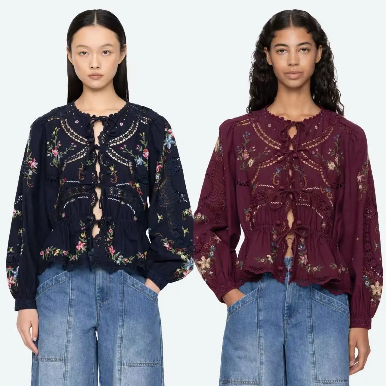 

Ретро-платье с вышивкой, кружевной отделкой, поясом на талии, длинными рукавами-фонариками, из хлопка, с цветочным узором, женское, премиум-класса