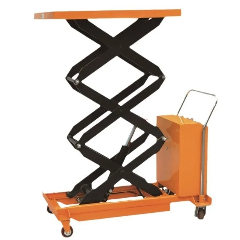 Hydraulic platform car, 2-meter-liter abrasive tool semi-electric platform car, mobile electric lift lift platform car