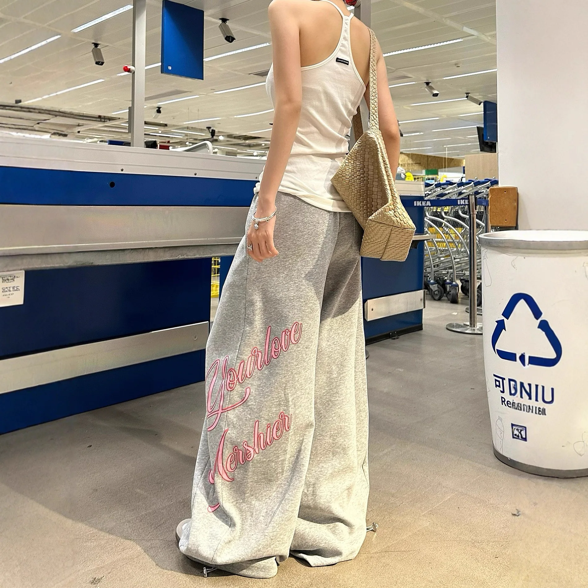 

Женские брюки Y2K Женские брюки Спортивные спортивные штаны Женские свободные повседневные брюки Свободные брюки Женские эластичные брюки Зимние брюки