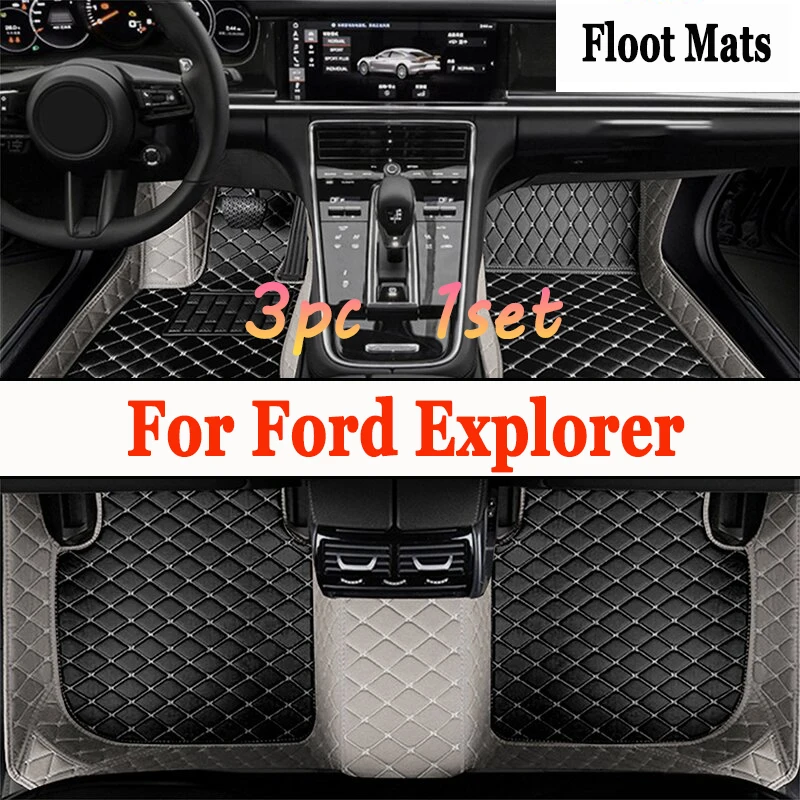 Car Floor Mat For Ford Explorer Classic U502 7seat 2016~2019 Non-slip Pad Waterproof Pads Rugs Leather Floor Mat Car Accessories