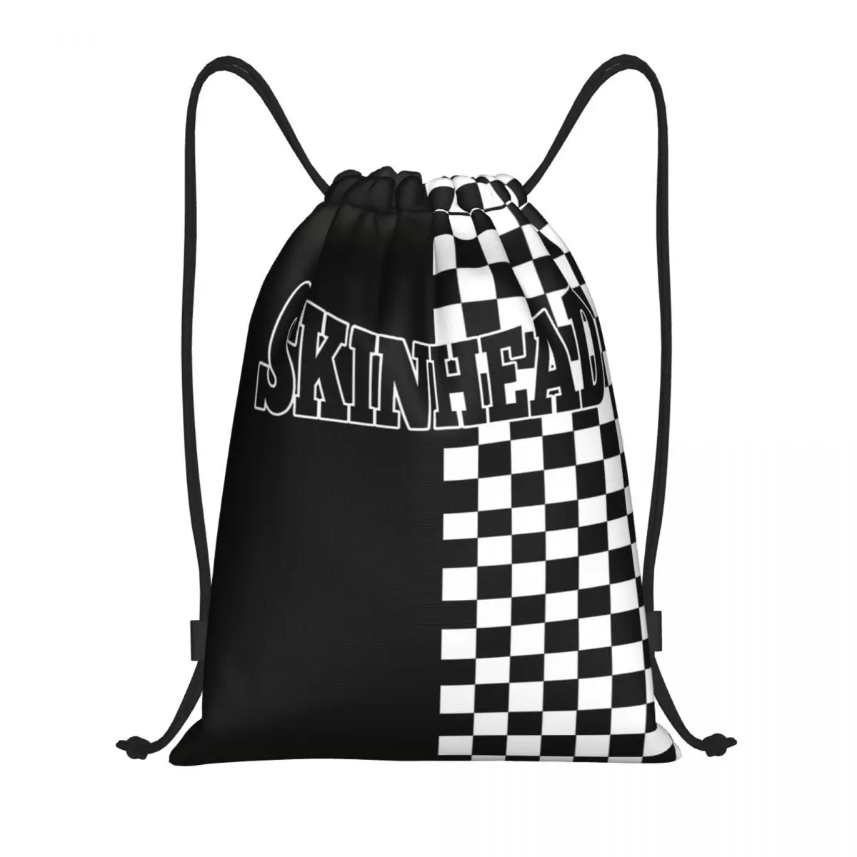 Skinhead and Ska Checkerboard Proximity Wstring Backpack, Gym, Sports Sackpack, Music String Bag for Imaging, 2 Tons