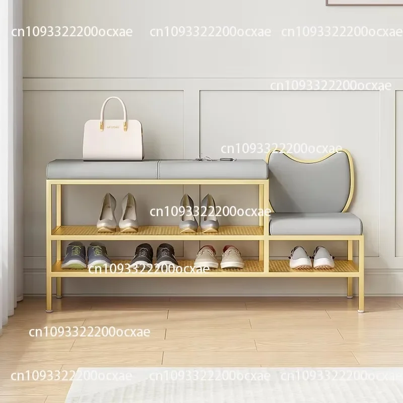Lightweight Long Entrance Cabinet Home Door Shoe Rack Integrated Stool Easy to Assemble Modern Parent Child Shoes