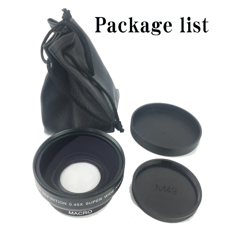 High Quality 49mm 0.45X 2 in 1 Wide Angle lens with Macro lens Conversion Lens for sony NEX5C NEX3C NEXC3 NEX5N camera