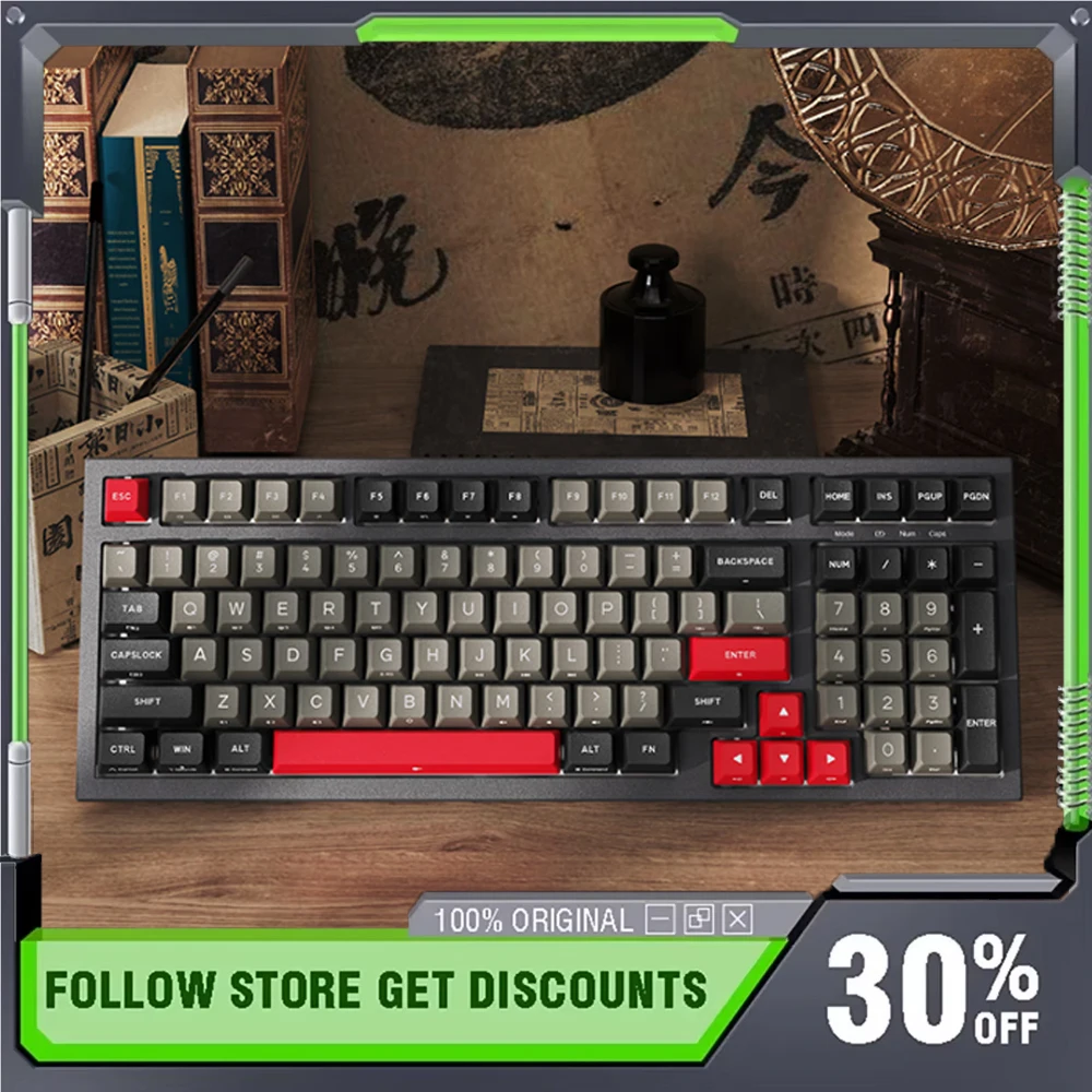 KEMOVE 1980-K98 Wireless Bluetooth Retro Neon Mechanical Keyboard RGB Hot Swap Mahjong Sound Gaming Keyboard Gateron Swtich
