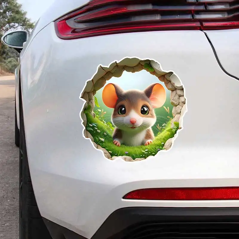 Vibrant Mouse Car Sticker Waterproof Vinyl Decal on Bumper Rear Window Laptop Self-adhesive Decal For Car Accessories Y905