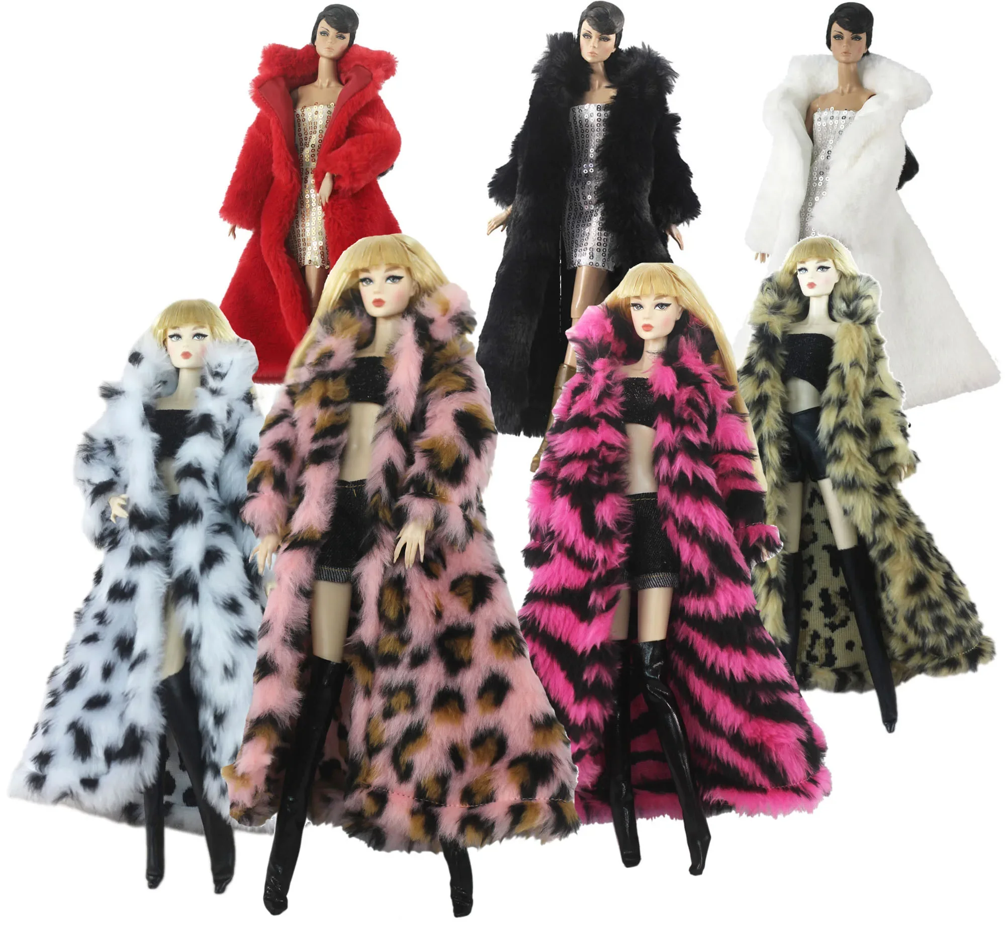 Doll Clothes 1:6 Scale Dress Fur Coat Outfit for 11.5 inch 30cm Doll Many Style for Choice Gifts for girls doll accessories #12