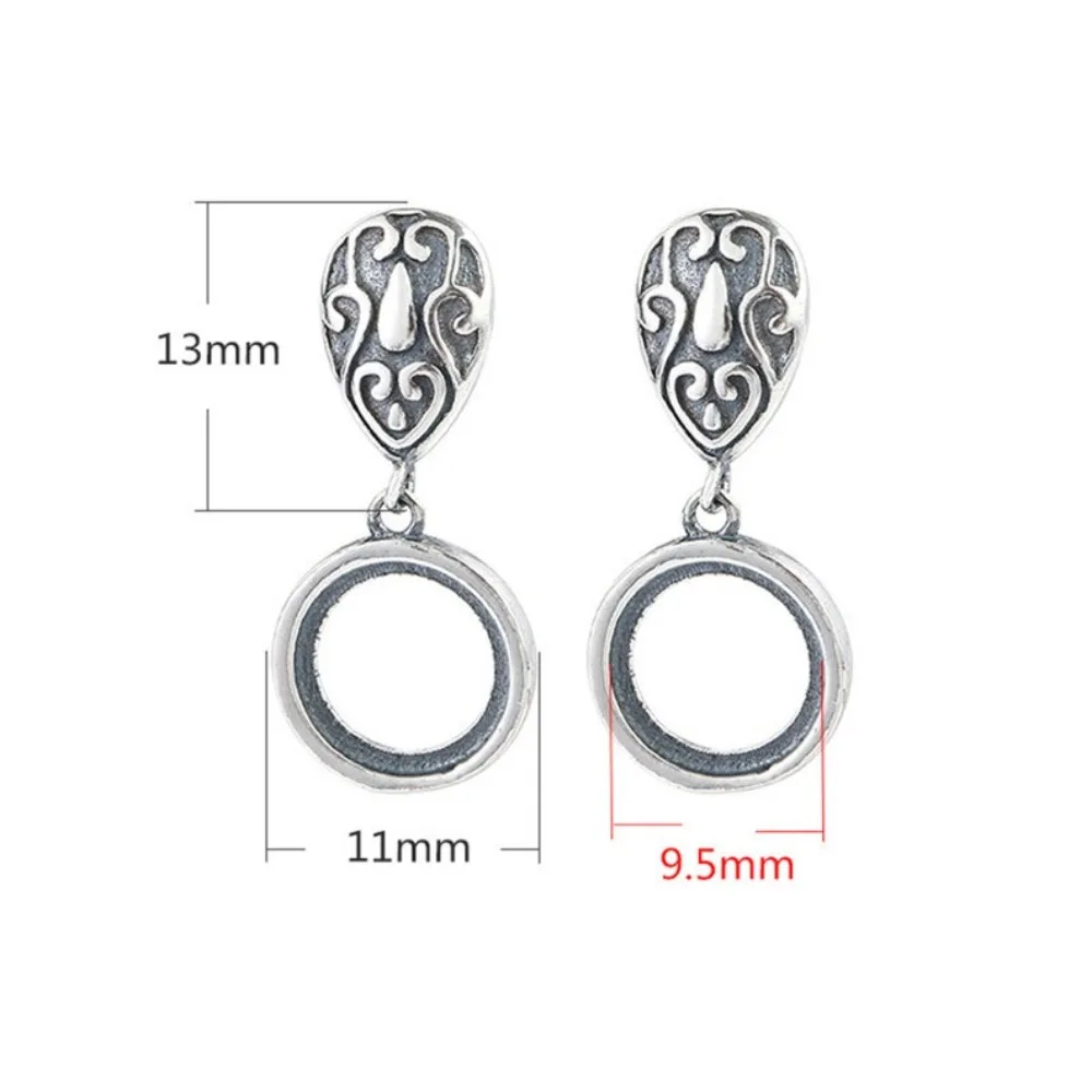 

Earring Base for 9.5x9.5mm Round Cabochons Thai Sterling Silver Earring Blank Earring Setting