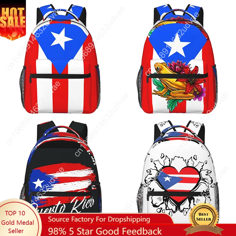 Puerto Rico Flag Backpack Lightweight Puerto Rico Backpack Travel Hiking Daypack Backpack For Men Women