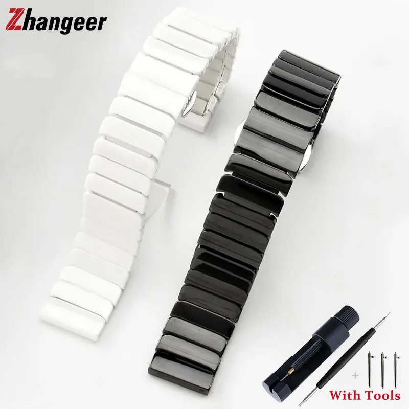 High Quality Quick Release Anti-rust Ceramic Watch Strap 20mm 22mm Replacement Flat Universal Waterproof Watch Band Accessories