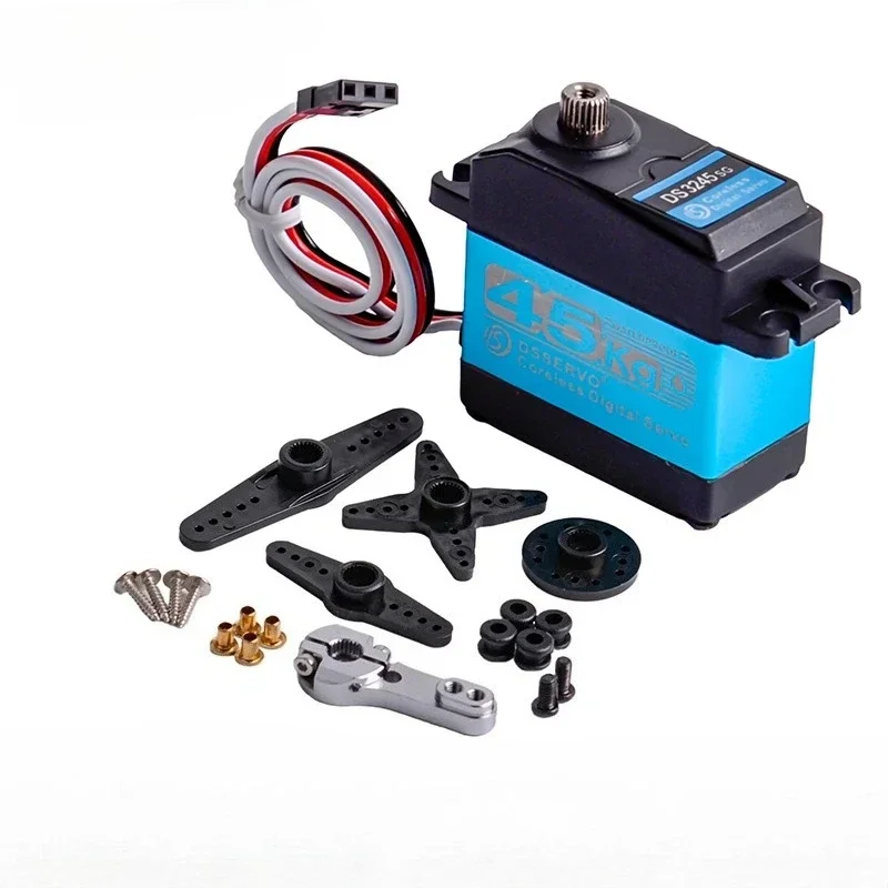 SkyDEl1pcs for 45kg.cm Coreless Digital Servo Metal Motor 7.4V 180°/270° Waterproof IP66 with 25T Servo Arm for RC Robot 1:10 Ba