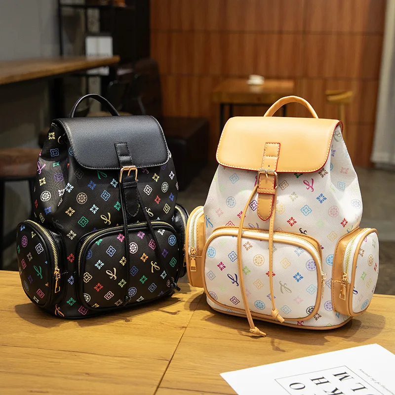 

Женский рюкзак для ноутбука 2025 года, рюкзак большой емкости на шнурке, вместительная дорожная сумка с принтом для работы и поездок на работу