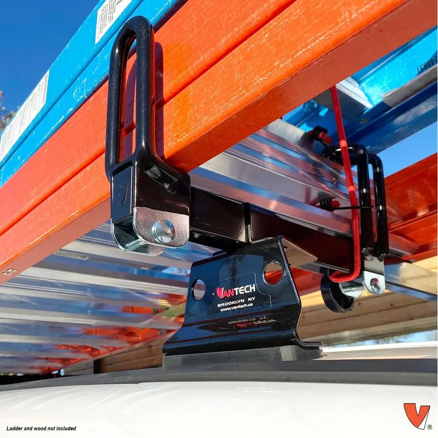 GFY Rack de toit à échelle robuste à 2 barres compatible avec Ram ProMaster City Van noir