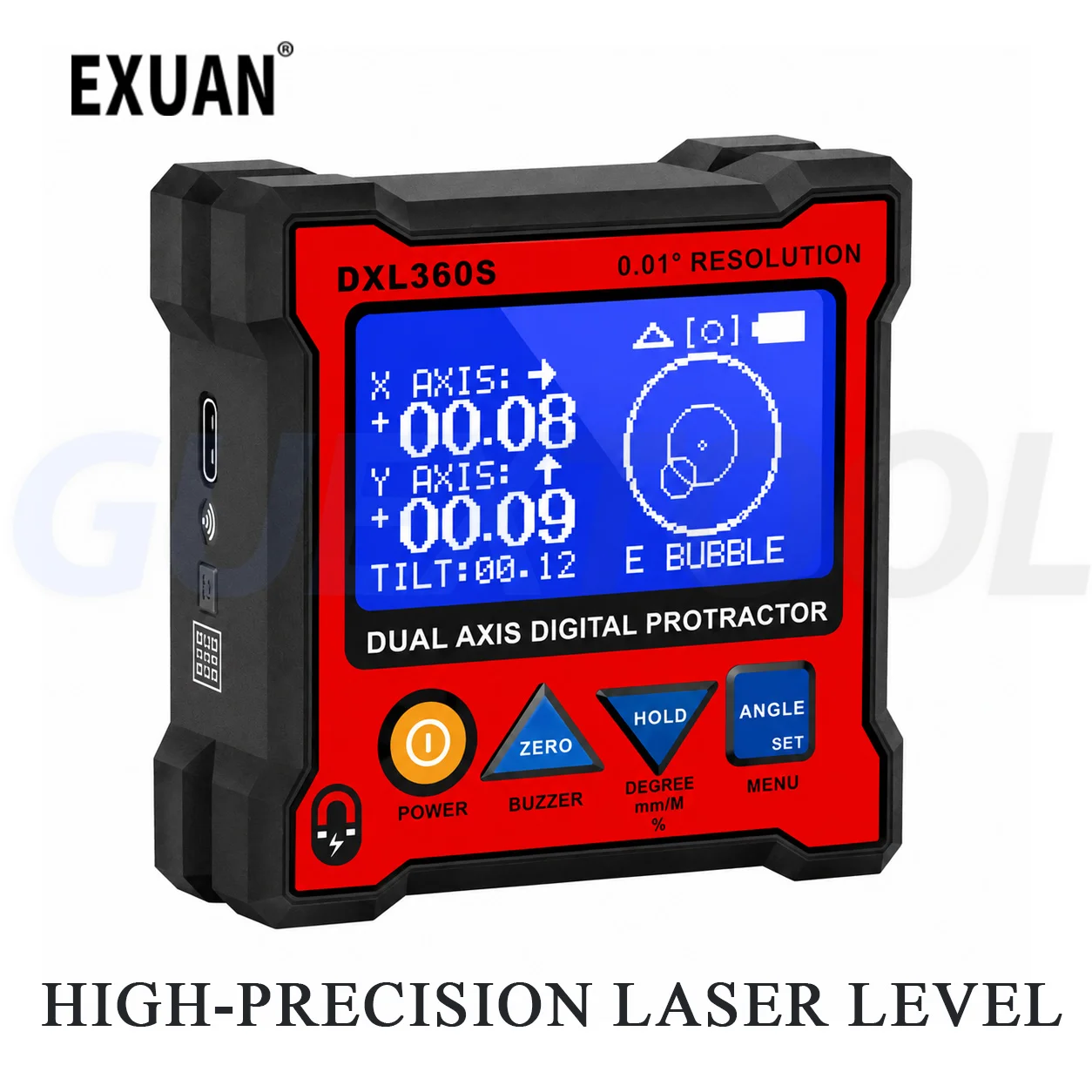 Dual Axis Digital Inclinometer High-precision Intelligent Electronic Level Digital Inclinometer DXL360S With Gyroscope