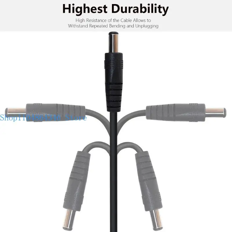 652F Multiurpose Adapter Cable 5521/5525 Male to DC5521/5525 Male Connectors Converter Cord Line for LED Light Routers