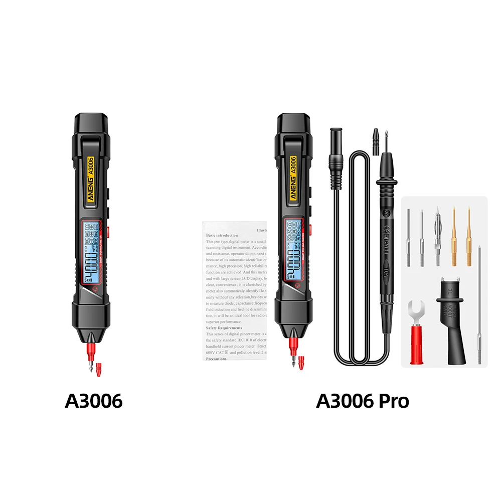 ANENG A3006 Multimeters Pen Type Multimetro Digital professional AC/DC Voltage testers eléctrico Ohm Hz Zero Fire Line Detector