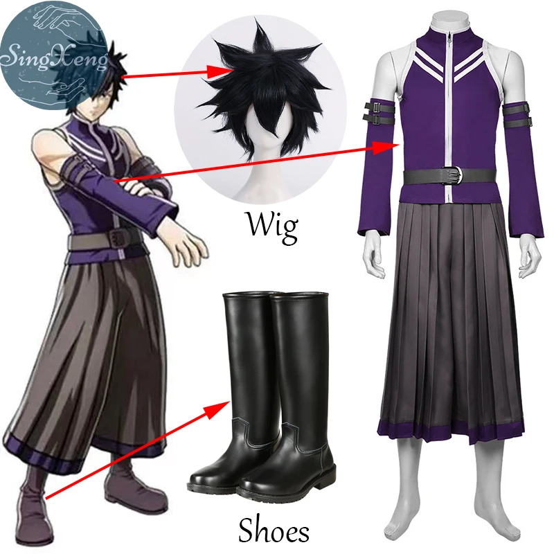 SingXeng Anime Cosplay Gray Fullbuster Cosplay Costume Outfit Halloween Christmas Fancy Clothes Customize