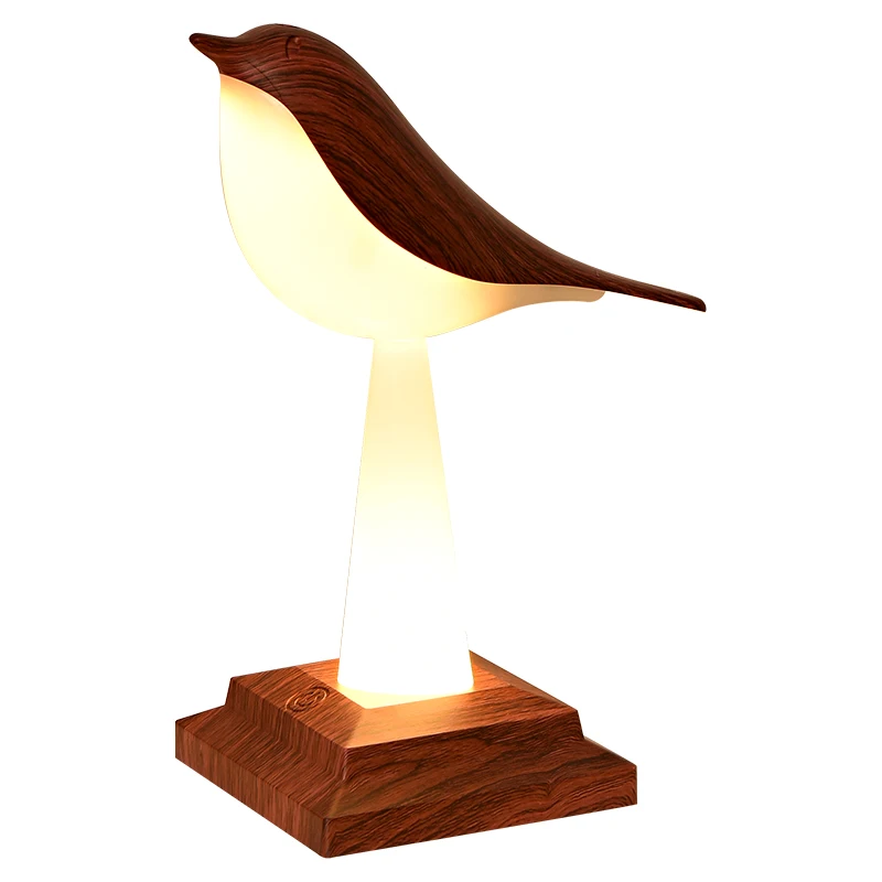 Bird Table Lamp Touch Switch Wooden Marble Night Lights Dimming Brightness Bedroom Desk Reading Lamp Decor Car Aromatherapy