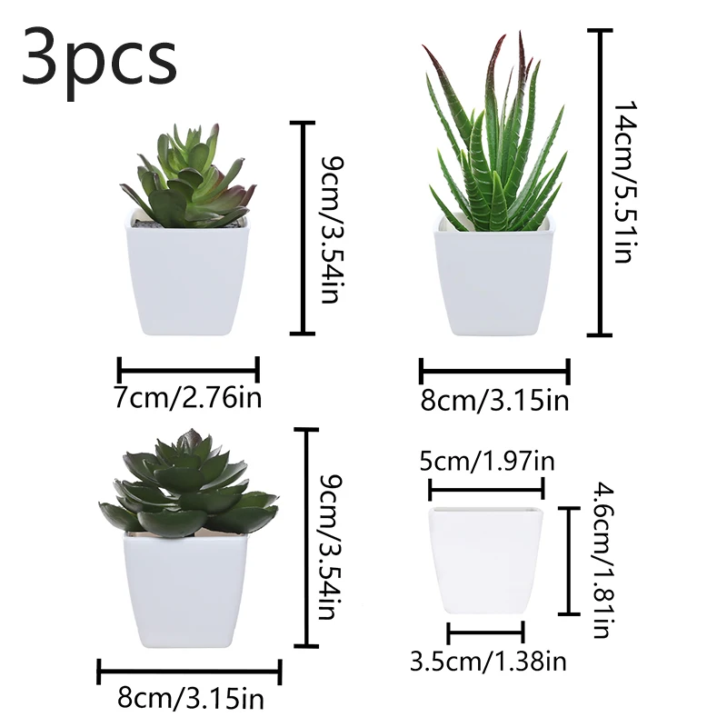 3PCS Artificial Evergreen Plant Bonsai, Suitable For Home, Restaurant, Office, Desktop, And Window Sill Decoration