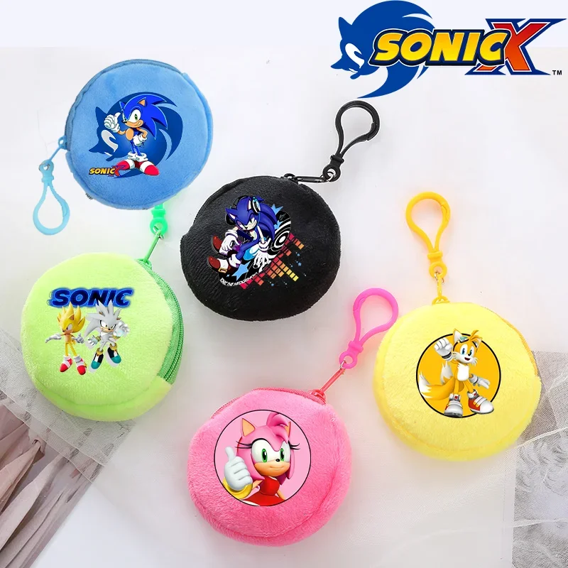 

Sonics Coin Pouch Cute Wallets Keychain Cartoon Anime Graphic Print Fashion Mini Purses Portable Wallet Birthday Party Gifts New